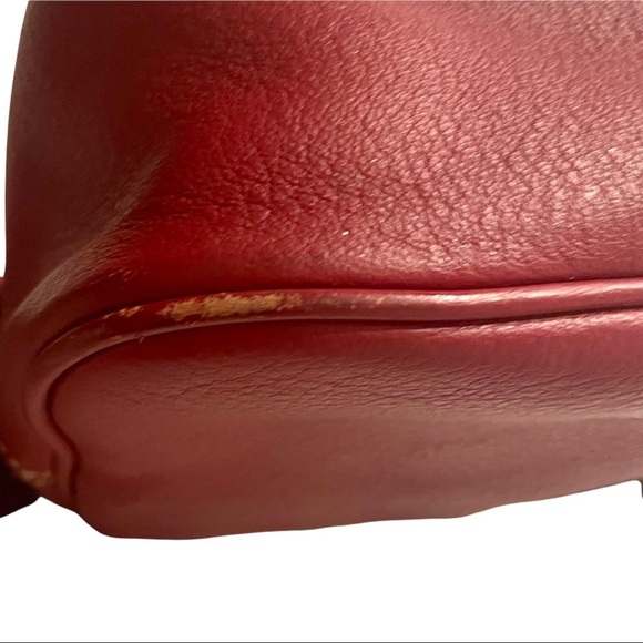 J CREW SIGNET LEATHER CROSSBODY BAG VIVID BURGUNDY - Picture 10 of 14